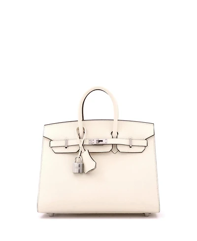 Pre-Owned Hermes Birkin 25 Handbag Light Epsom with Palladium Hardware