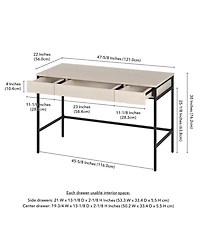 Hudson & Canal Evans 48" Wood Wide Rectangular Writing Desk