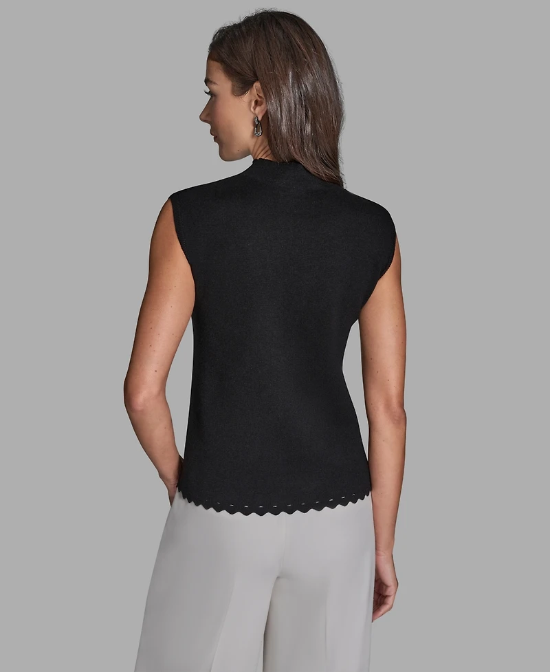 Bcbg Women's Sleeveless Mock Neck Knit Top