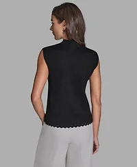 Bcbg Women's Sleeveless Mock Neck Knit Top
