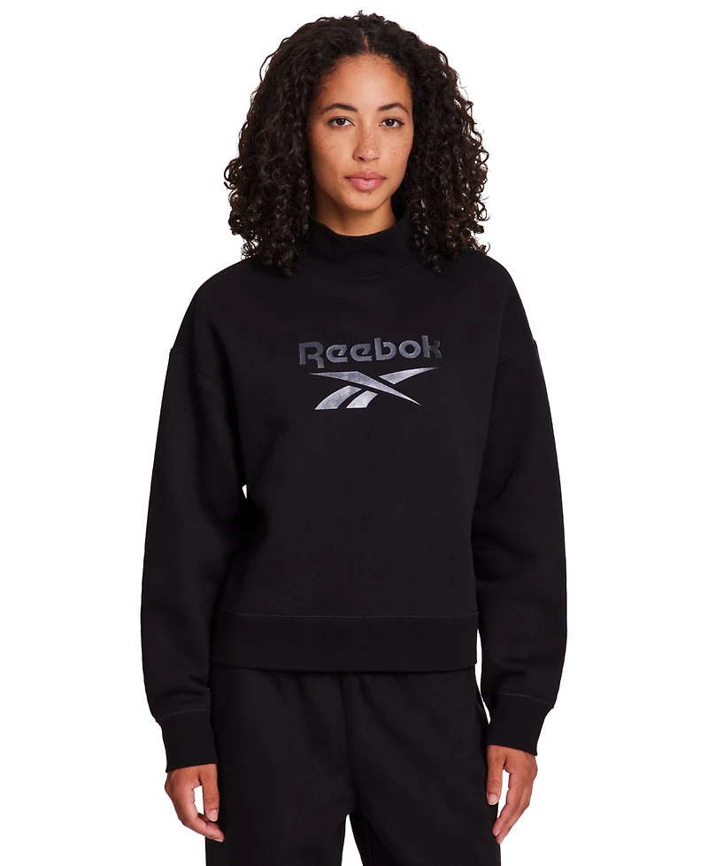 Reebok Women's Medium Vector Mock Neck Sweatshirt