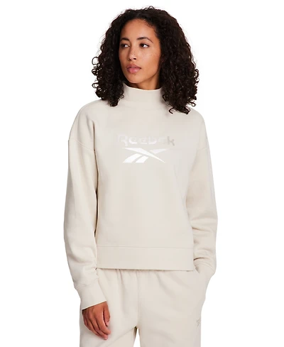 Reebok Women's Medium Vector Mock Neck Sweatshirt