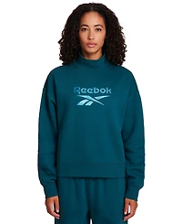 Reebok Women's Medium Vector Mock Neck Sweatshirt