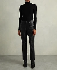 Reiss Women's Leather Slim-Leg Pants