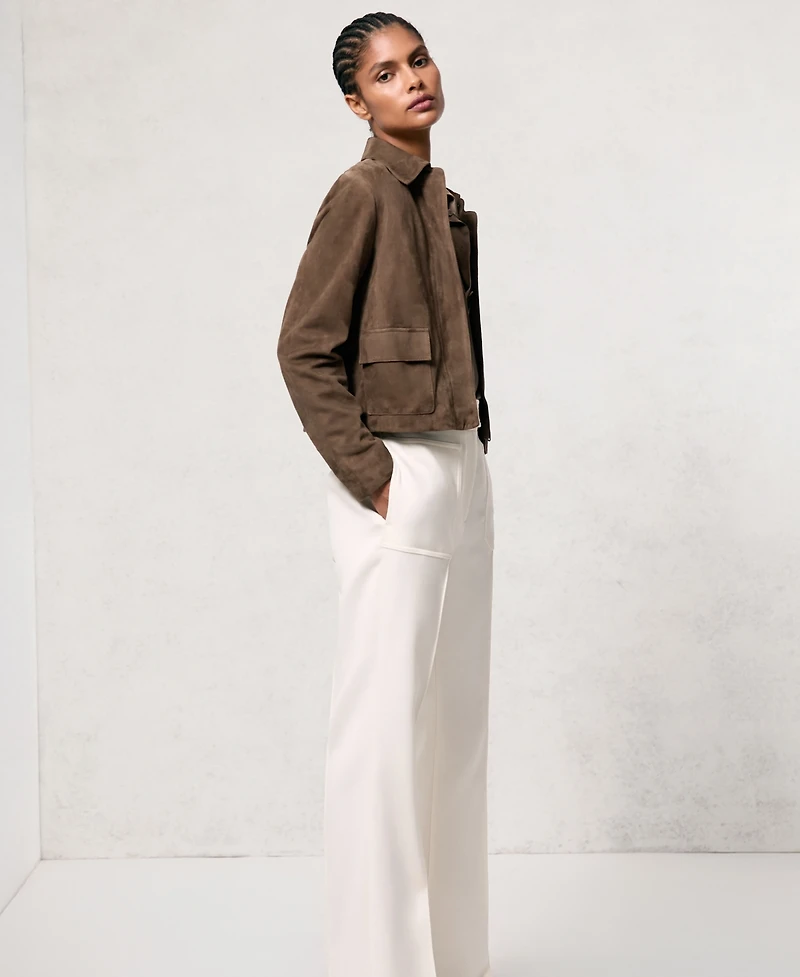 Reiss Women's Drew Cropped Suede Jacket