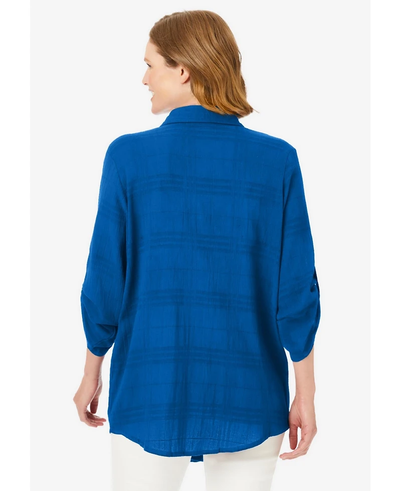 Woman Within Women's Cotton Gauze Bigshirt