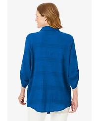 Woman Within Women's Cotton Gauze Bigshirt