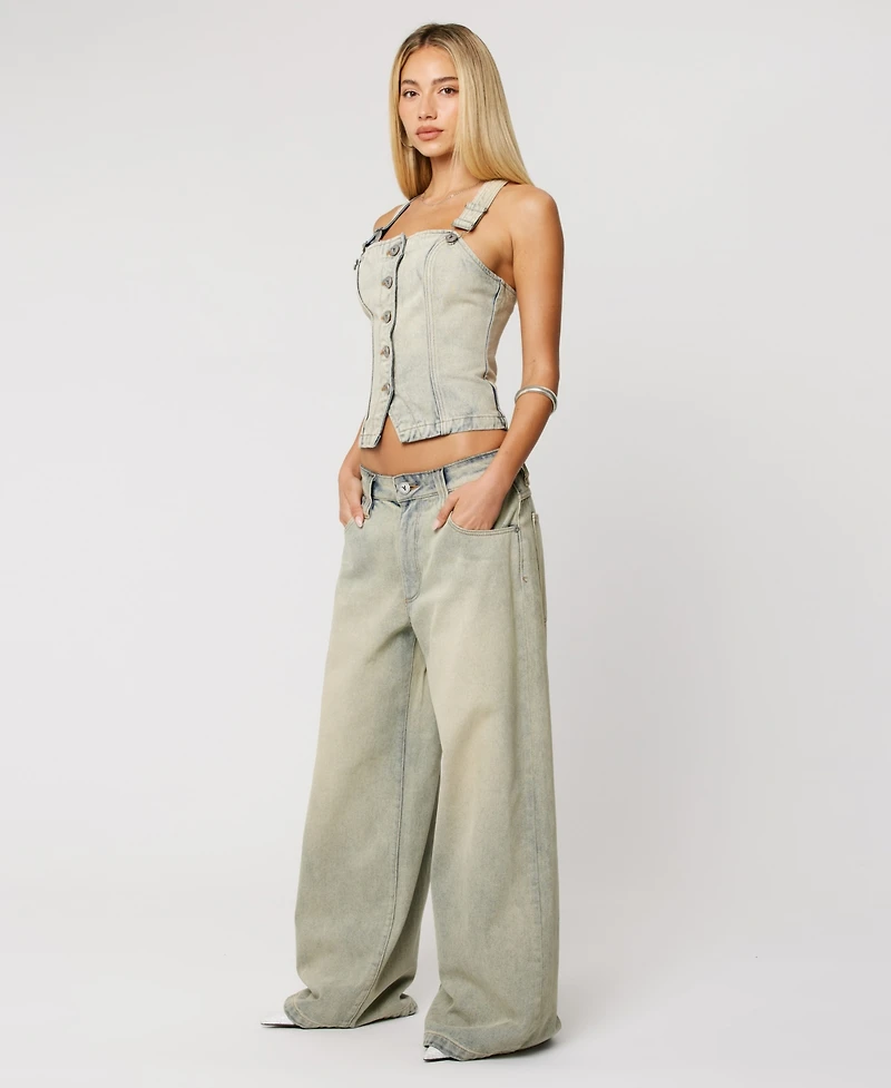 Abrand Women's Sleeveless Square Neck Top