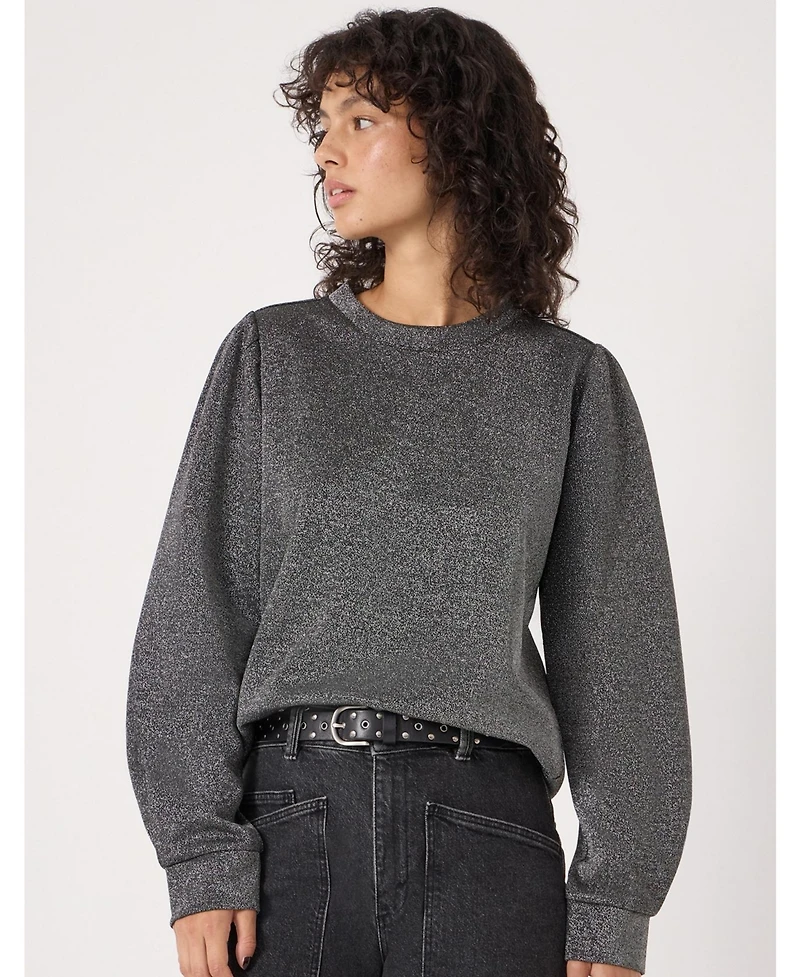 Hush Women's Emily Sparkle Puff Sleeve Jersey Top