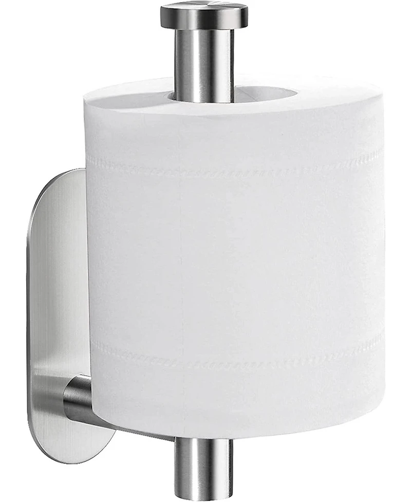 Paper Holder Self Adhesive - Adhesive Comfort Room Roll Holder no Drilling for Bathroom Stainless Steel Brushed
