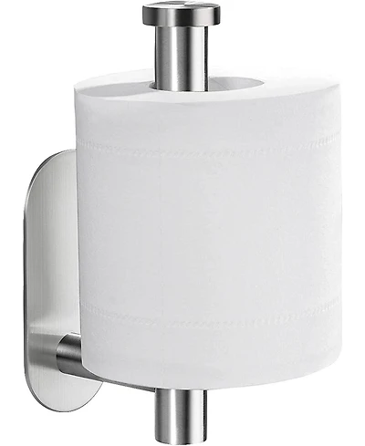 Paper Holder Self Adhesive - Adhesive Comfort Room Roll Holder no Drilling for Bathroom Stainless Steel Brushed
