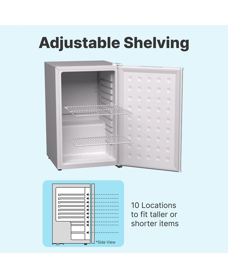 SnowLion Premium 65L Solid Door 2.3 Cu.ft. Freestanding Under-Counter Mini Fridge in White