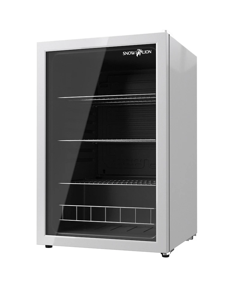 Premium 131 L Glass Door Beverage Refrigerator 4.6 Cu. Ft. Freestanding Mini Fridge in White