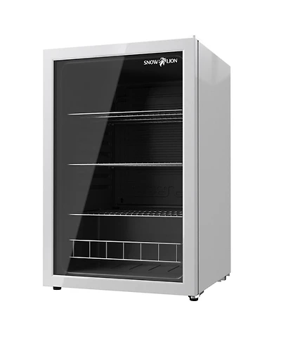 Premium 131 L Glass Door Beverage Refrigerator 4.6 Cu. Ft. Freestanding Mini Fridge in White