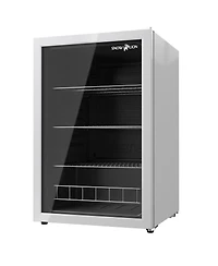 Premium 131 L Glass Door Beverage Refrigerator 4.6 Cu. Ft. Freestanding Mini Fridge in White