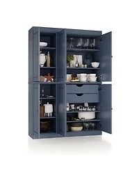 Palace Imports 100% Solid Wood 48.5" Pantry Cabinet with Raised Panel Doors, 2-Drawers & Adjustable Shelves