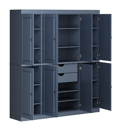 Palace Imports 100% Solid Wood 65" Pantry Cabinet with Raised Panel Doors, 2-Drawers & Adjustable Shelves