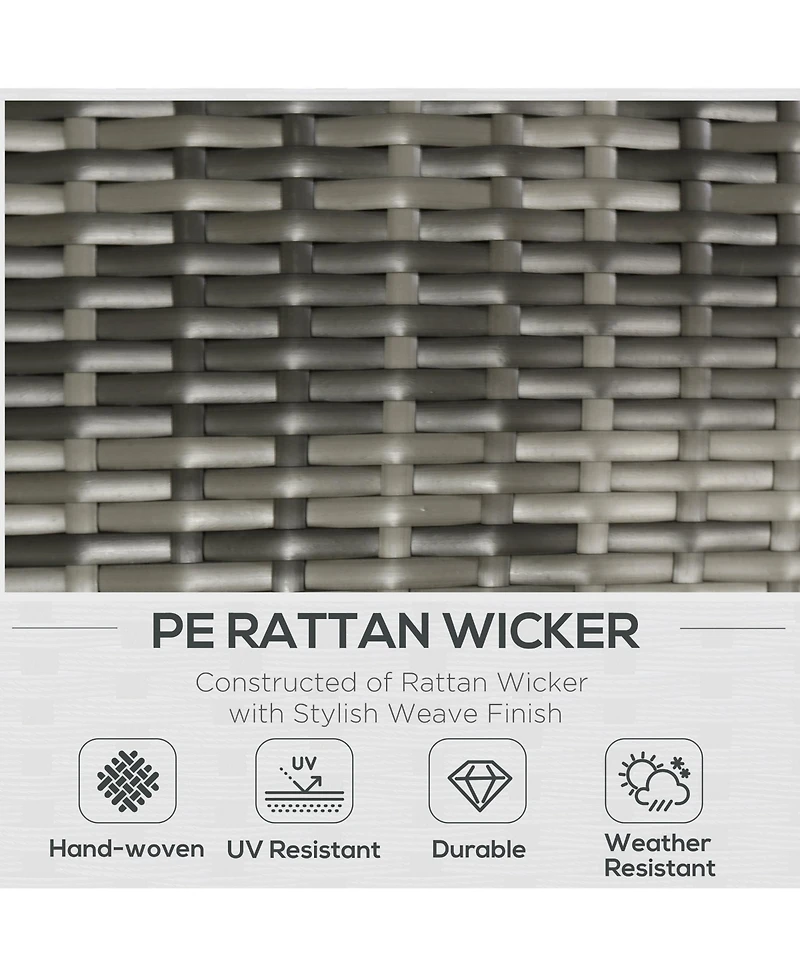 Outsunny 5pcs Outdoor Patio Furniture Set All Weather Wicker Conversation Set