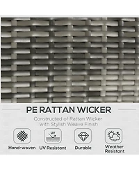 Outsunny 5pcs Outdoor Patio Furniture Set All Weather Wicker Conversation Set