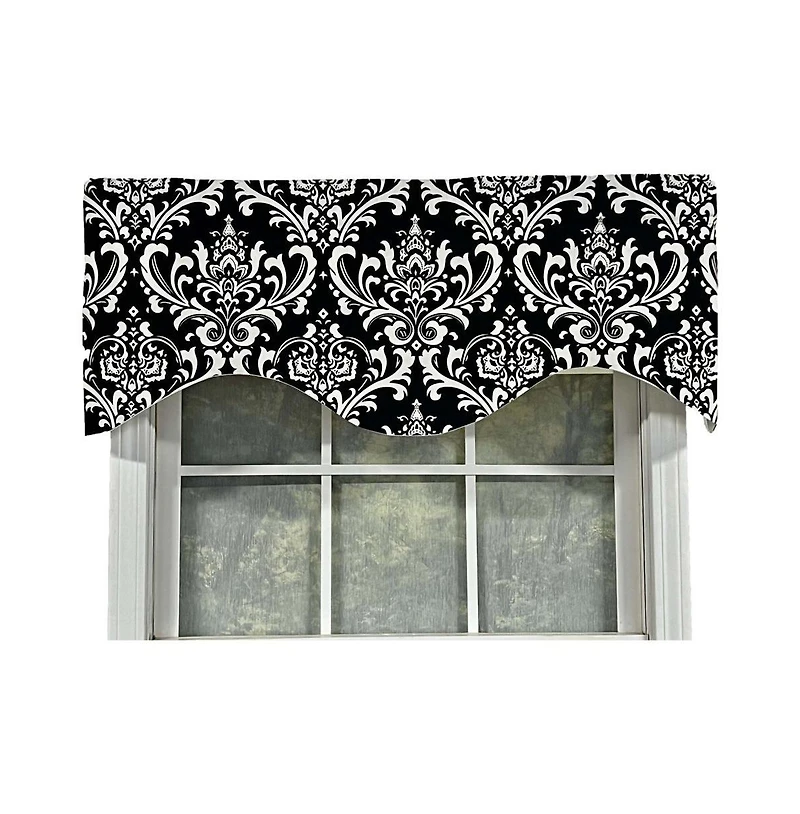 Rlf Home Ozbourne Cornice Syel 3" Rod Pocket Valance 50" x 17" Black by Rlf Home