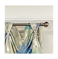 Rlf Home Linen Floral 3-Scoop Victory Swag Natural 4 Tabs 64"W x 26"L For windows up to 60"W