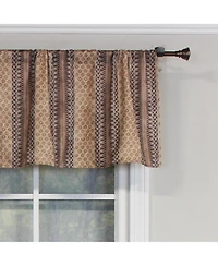 Rlf Home Spice Stripe Tailored 100% Cotton with Fully Lined 3" Rod Pocket Valnance for Windows 50" x 14" Mulberry