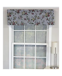 Rlf Home Flower Grid Tailored 100% Cotton with Fully Lined 3" Rod Pocket Valnance for Windows 50" x 14" Chetwode