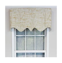 Rlf Home Zino Gold Thin Lines Regal Window Treatment High Quality Valance 3" Rod Pocket 50" x 17" Gold/Ivory