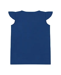 Mixed Up Clothing Girls Flutter Sleeve V-Neck Embroidered Tunic Top and Cozy Elephant Print Shorts, 2-Piece Set