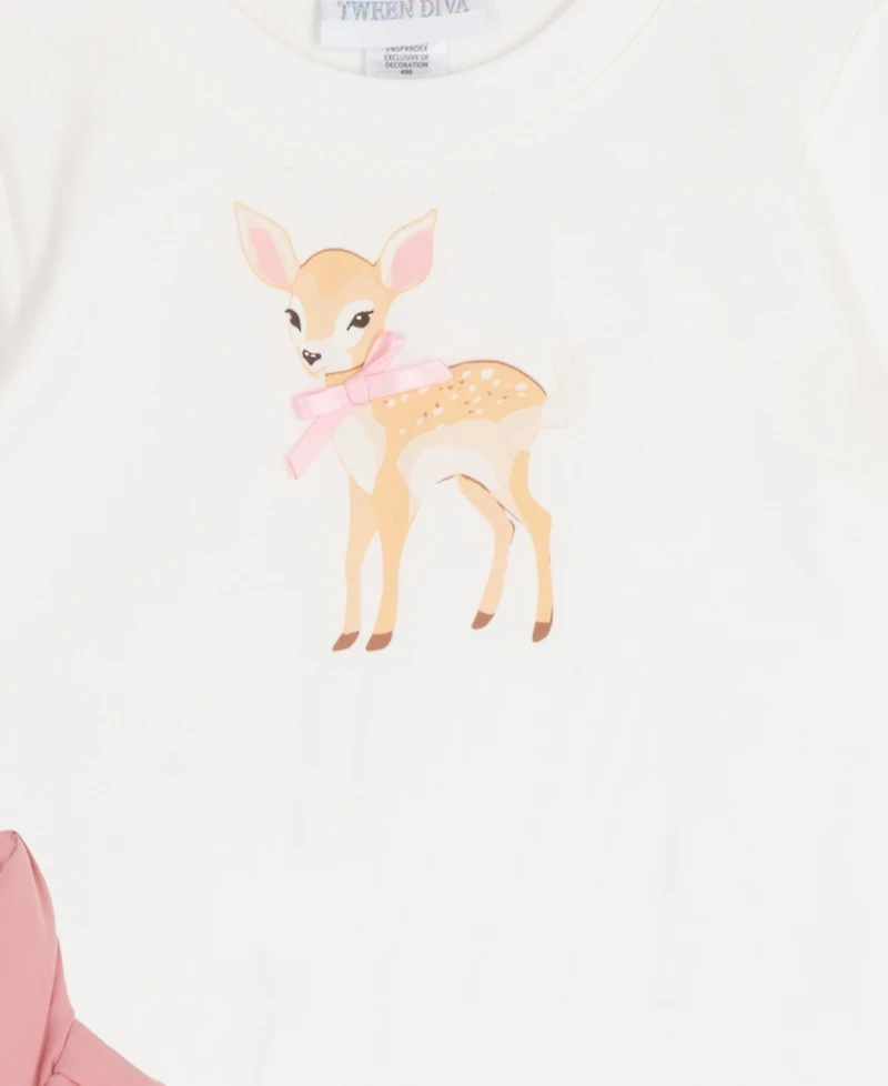 Rare Editions Girls 7-16 Puffer Vest, Graphic T-Shirt and Distressed Jeans, 3-Piece Set