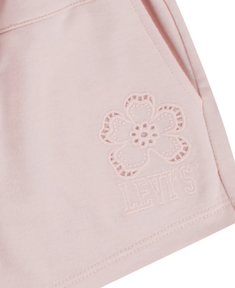 Levi's Girls 4-6X Collar Sweatshirt and Shorts, 2-Piece Set