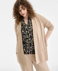 Anne Klein Plus Malibu Open-Front Cardigan