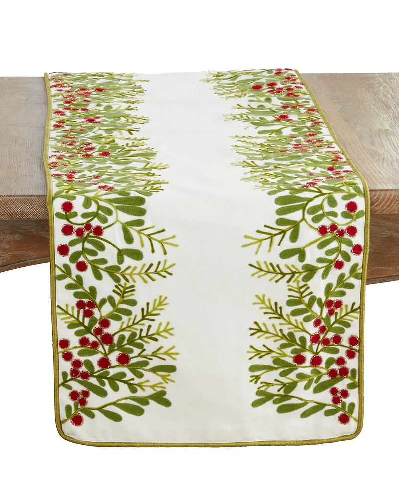 Saro Lifestyle Red Berry Table Runner, 16" x 72"