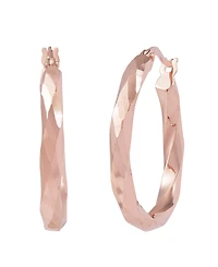 Macy's Polished Twist Tube Hoop Earrings in 10K Rose Gold