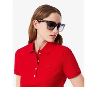 Lacoste Usa Women's Short Sleeves Slim-Fit Polo Top