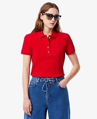 Lacoste Usa Women's Short Sleeves Slim-Fit Polo Top