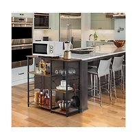 Yaheetech 35.5x15.5x33 inches Industrial Rustic Kitchen Baker's Rack Rustic Brown