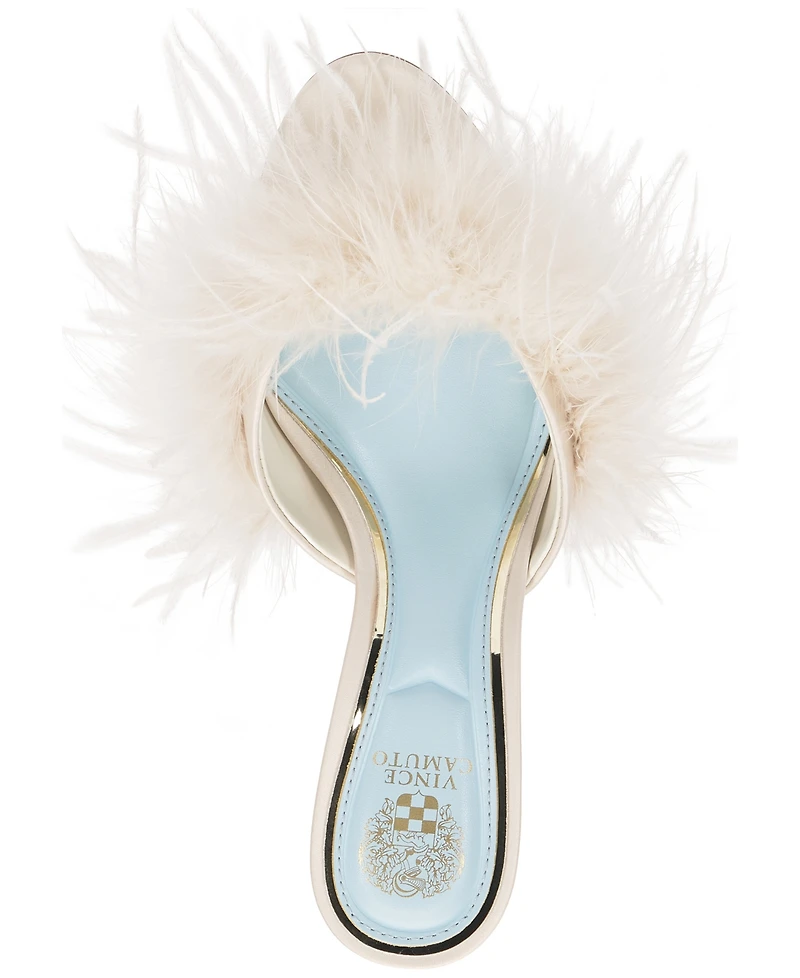 Vince Camuto Women's Paelly High-Heel Feathered Dress Mules