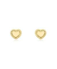 The Lovery Baby Beaded Heart Screw Back Stud Earrings 14K Gold