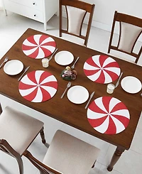 Avanti Peppermint Round Braided Placemats, Set of 4