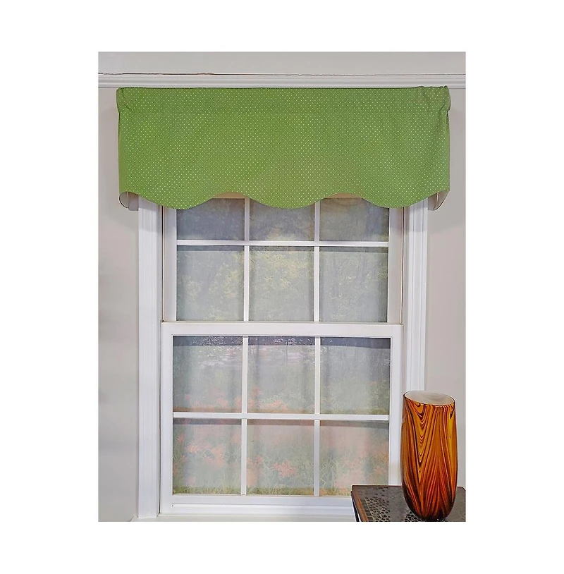 Rlf Home Eleni Provance 3" Rod Pocket Lining Luxurious and Elegant Window Treatment Valance 50" x 15" Celery