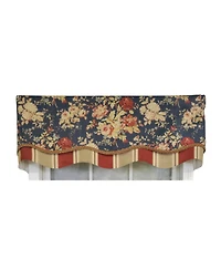 Rlf Home 3" Rod Pocket High Quality Fabric Newbury Glory Valance for Windows 50" x 16" Marine