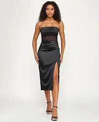Katia Rae Junior's Corset Strapless Midi Dress