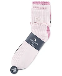 abercrombie kids Girls 3-Pack Crew Length Lettuce Hem Socks