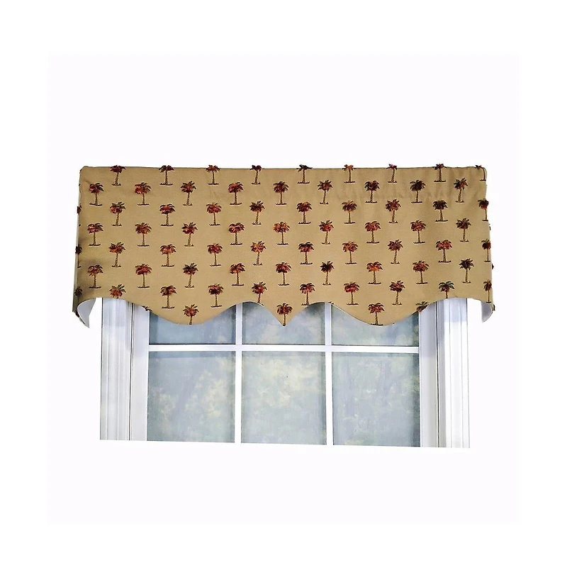 Rlf Home Modern Design Classic Curacao Regal Style Window Valance 50" x 17" Light Oak