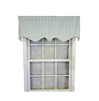 Rlf Home Candy Stripe Regal 3" Rod Pocket Lining Luxurious and Elegant Window Treatment Valance 50" x 17" Spa