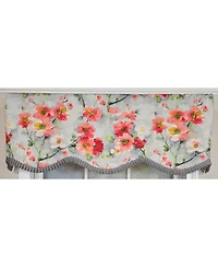 Rlf Home 100% Cotton Prosperity Provance Fully lined Windows Rod Pocket Valance 50" x 15" Gray