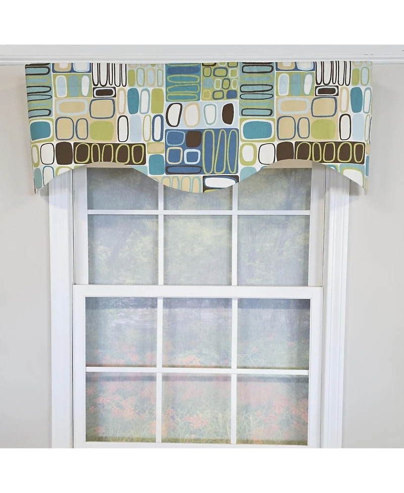 Rlf Home Mesmerize Cornice Valance - 100% Cotton with Ivory Lining 50" x 17" Green