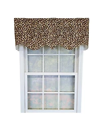 Rlf Home 100% Cotton Cheetah Regal Fully lined Windows Rod Pocket Valance 50" x 17" Yellow