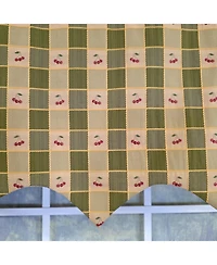 Rlf Home 100% Cotton Cherry Squares Regal With Poly/Cotton lining Rod Pocket Valance 50" x 15" Green